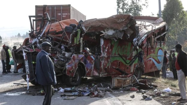 36 People Died in a Crash Between A Lorry and a Nairobi Bus (December 2017)