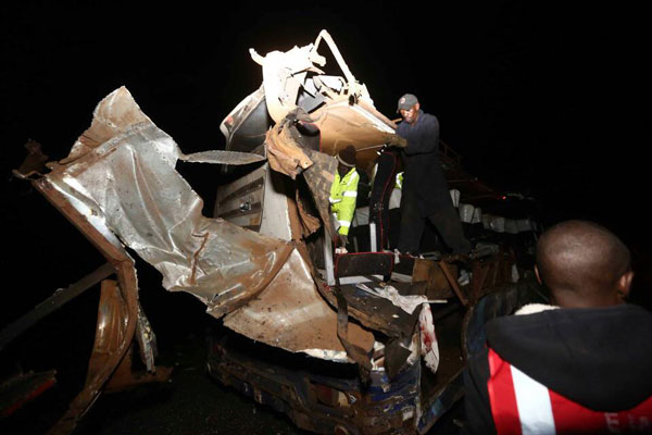 1.19 Killed in Crash between a Bus and Two Trucks ( May,2017)